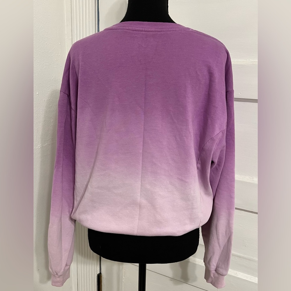 MTV Purple Ombre Women's Children XXL Pullover Ribbed Sides Sweatshirt - Picture 3 of 5